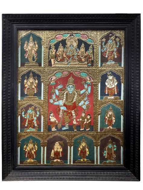 Vishnu Dashavatar | Traditional Colors With 24K Gold | Exotic India Art