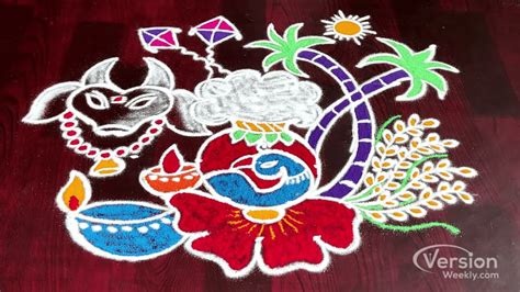 Bhogi 2022 Muggulu, Pot Rangoli, Kolam with Dots, Wishes, Greeting ...