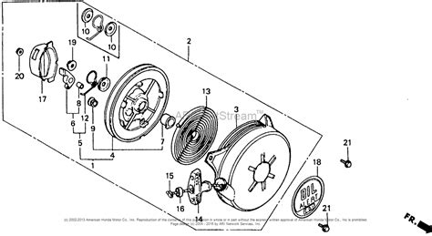 Honda Engines G150 HZDU ENGINE, JPN, VIN# G150-1000001 TO G150-2017901 Parts Diagram for RECOIL ...