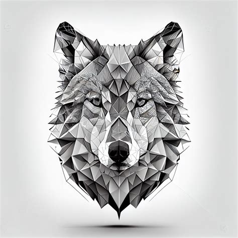 Wolf & elephant geometric drawing - AI generated free images and icons with some Midjourney prompts