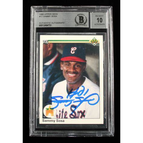 Sammy Sosa Signed 1990 Upper Deck #17 RC Inscribed "HOF 09" (BGS ...