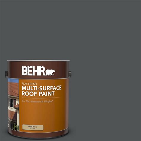 BEHR 1 gal. #PPU25-01 Carbon Copy Flat Multi-Surface Exterior Roof ...