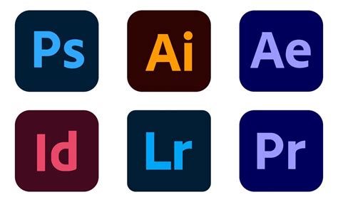 Set of popular Adobe apps icons 13949182 Vector Art at Vecteezy