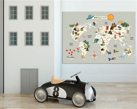 Freebie I World Map Poster for Kids on Behance