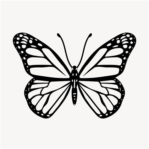 Cute Butterfly Outline Clip Art