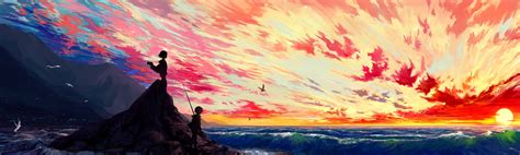 artwork, Illustration, Sunset, Sky, Fantasy art HD Wallpapers / Desktop ...