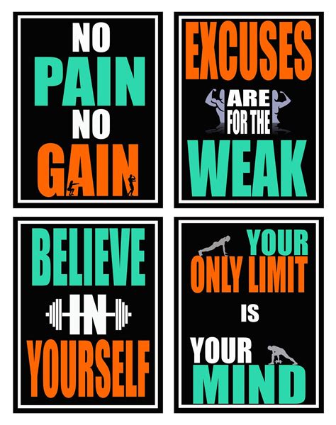 Buy Motivational Posters - GYM Inspirational Wall Art for Office Inspirational Quotes, Posters ...