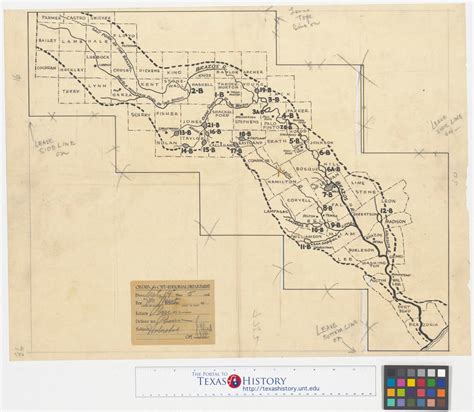 Map shows lakes formed along the Brazos River and its tributaries from ...