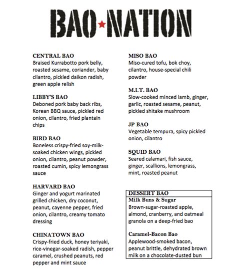 Look at This Bao-Filled Menu for Bao Nation - Eater Boston