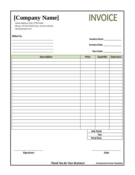 Free Printable Invoices Templates Blank - Printable Templates