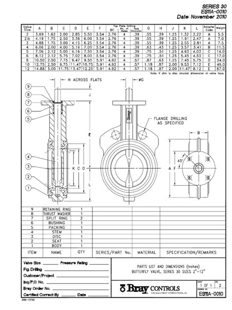 Butterfly Valve Datasheet | PDF