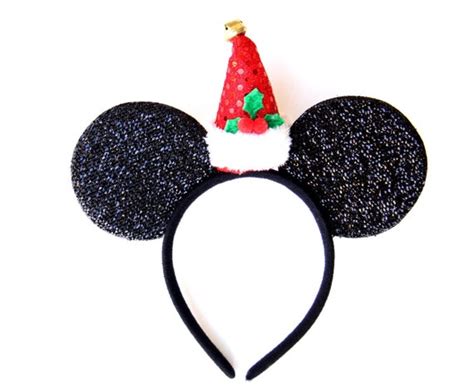 Items similar to Christmas Mickey Ears, Santa Mickey Ears, Holiday Mickey Ears, Christmas Ears ...