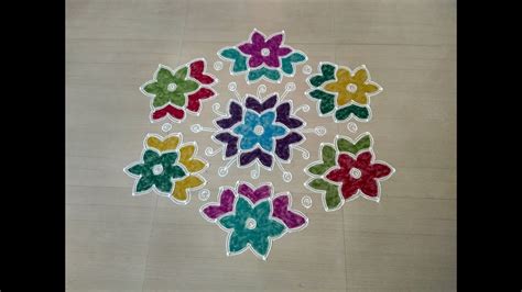 RANGOLI DESIGNS EASY WITH 15 DOTS/Rangoli kolam new design/Latest rangoli with dots/Simple ...