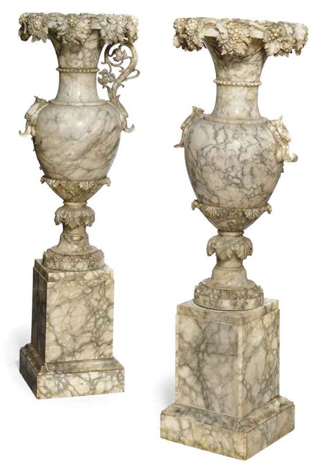 A PAIR OF ITALIAN ALABASTER VASES , LATE 19TH CENTURY | Christie's