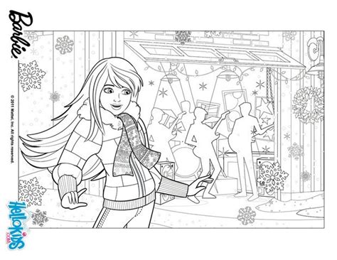 Barbie preparing christmas coloring pages - Hellokids.com