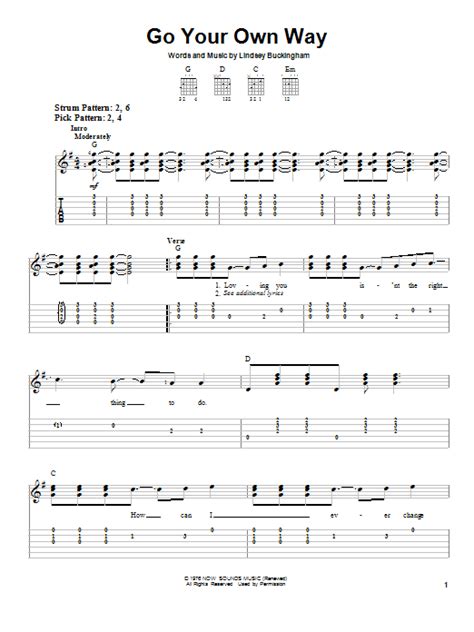 Go Your Own Way by Fleetwood Mac - Easy Guitar Tab - Guitar Instructor