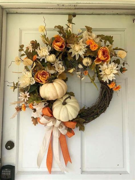 Best 34 Elegant fall wreath Ideas for front door | The Princess Home | Fall decor wreaths, Fall ...