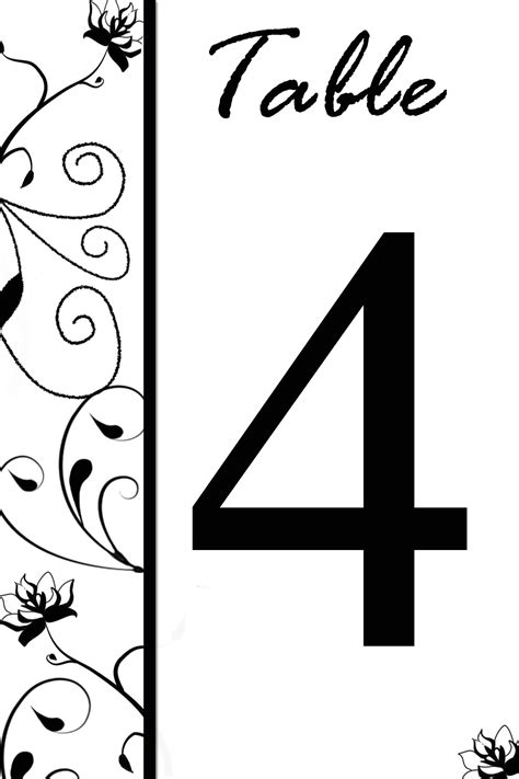 Downloadable Free Printable Table Numbers Template - Printable Templates