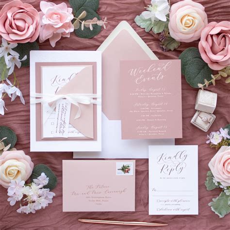 Rose Gold Foil Wedding Invitations | Charming | Banter and Charm