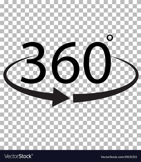 360 degree icon on transparent background Vector Image