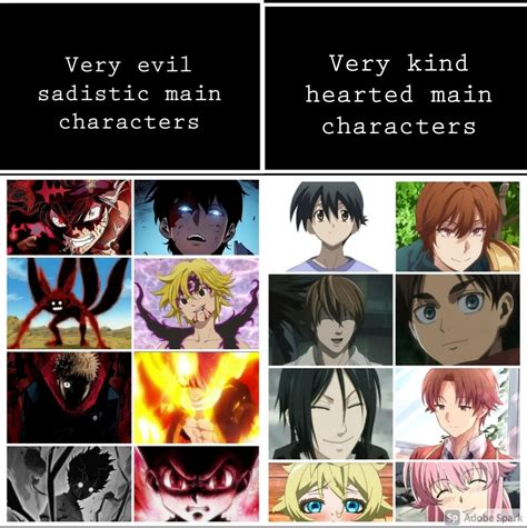 A chart for good and evil main characters. : r/goodanimemes