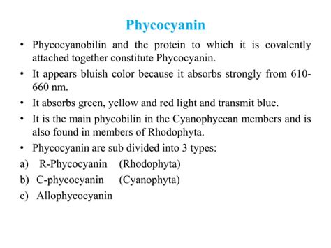 Accessory pigments in algae- Phycobilins