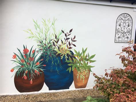 Garden Flower Pots Outdoor Mural art painting