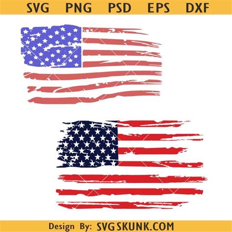 Distressed American flag SVG bundle, distressed flag svg, US flag ...