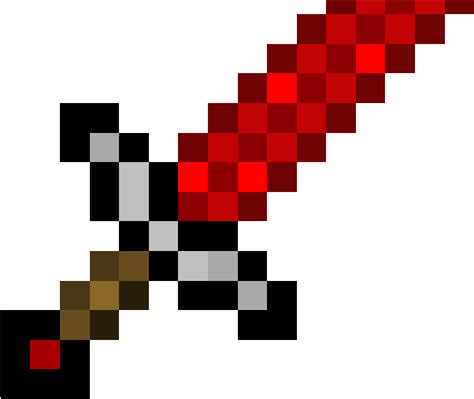 Diamond Sword Pixelated Fantasy Weapon Red Blade PNG | PNG All