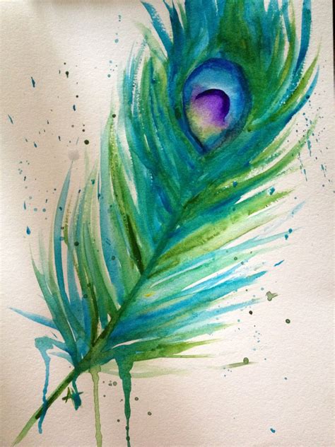 Watercolor peacock feather art | Peacock feather art, Peacock art, Watercolor peacock