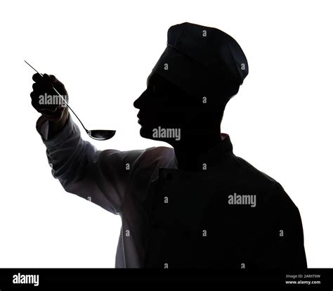 Silhouette of male chef on white background Stock Photo - Alamy