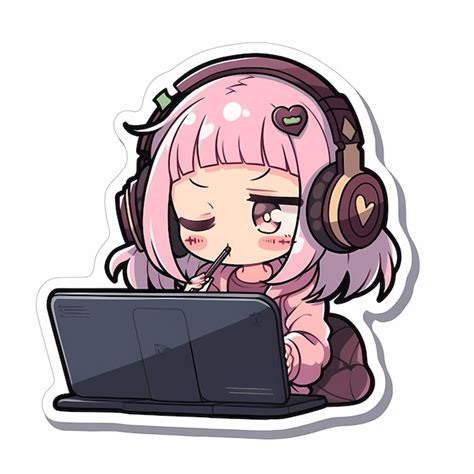 Premium Photo | Minimal Japanese Kawaii Gamer Girl Chibi Anime Vector ...