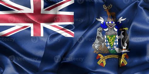 South Georgia and the South Sandwich Islands flag - realistic waving ...