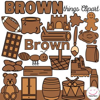 Brown Color Objects Clipart by Happy Clipart | TPT