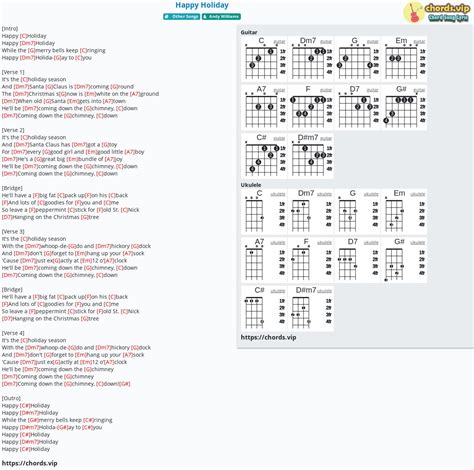 Chord: Happy Holiday - tab, song lyric, sheet, guitar, ukulele | chords.vip