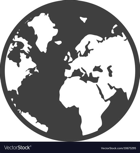 Earth planet silhouette Royalty Free Vector Image