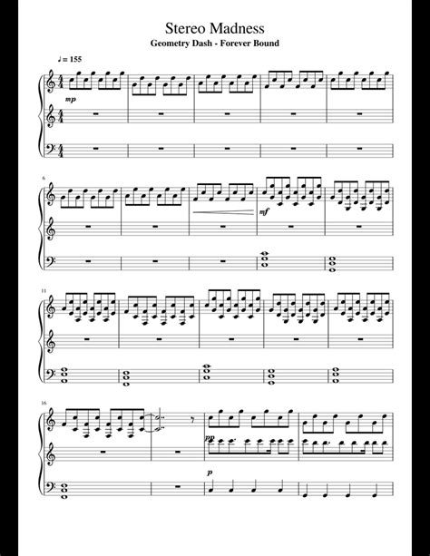 Stereo Madness sheet music for Piano download free in PDF or MIDI