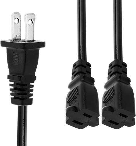 Amazon.com: 2-Prong Male-Female Extension Cord Y Splitter Extension ...