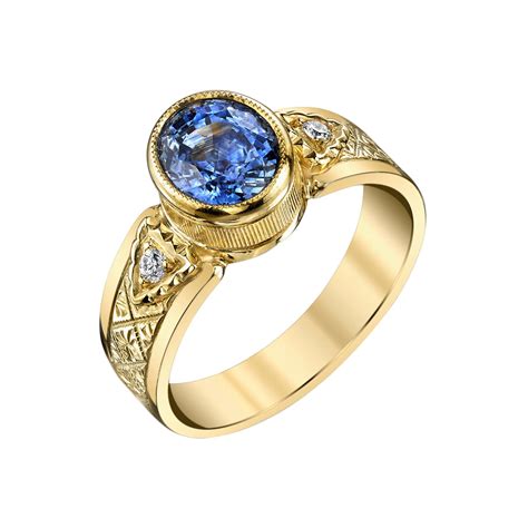 Sapphire Diamond Gold Band Ring For Sale at 1stDibs