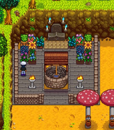 Made a small courtyard in front of Grandpa's shrine : r/StardewValley