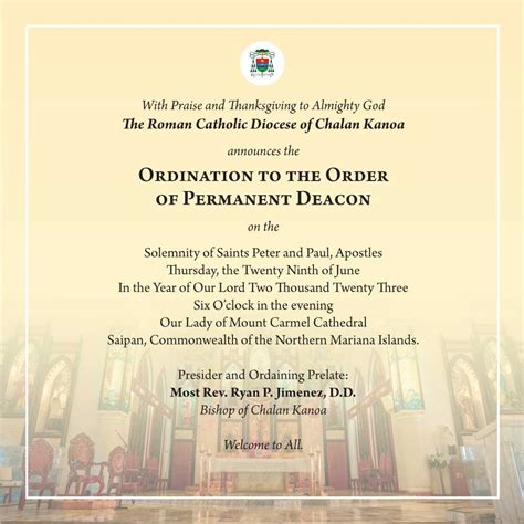 Ordination to the Order of Permanent Deacon – Roman Catholic Diocese of ...