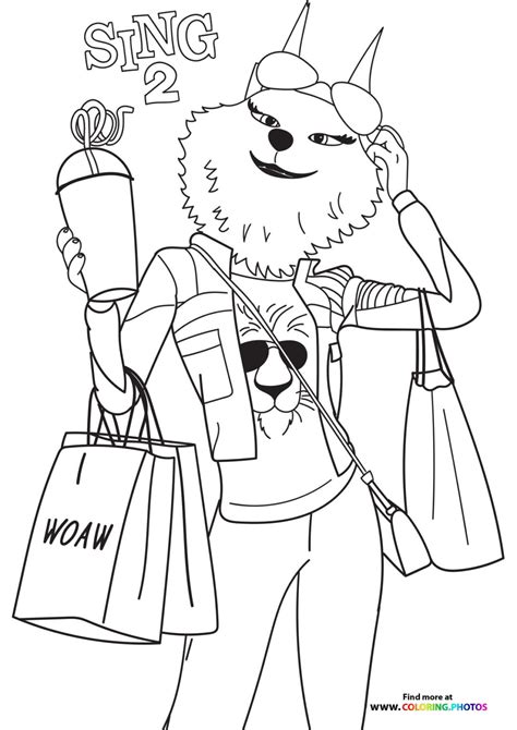 Porsha from Sing 2 shopping - Coloring Pages for kids