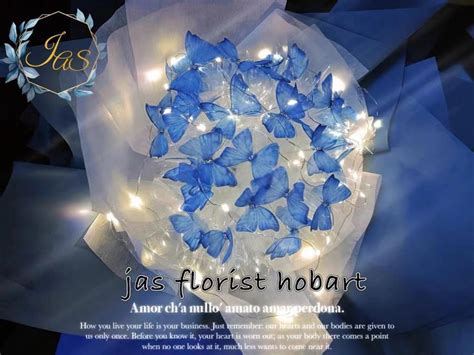 This blue butterfly bouquet is made of high quality synthetic materials ...