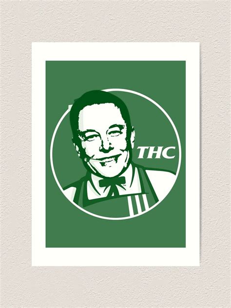 "Funny Elon Musk Weed THC KFC Logo" Art Print by Brookerino | Redbubble