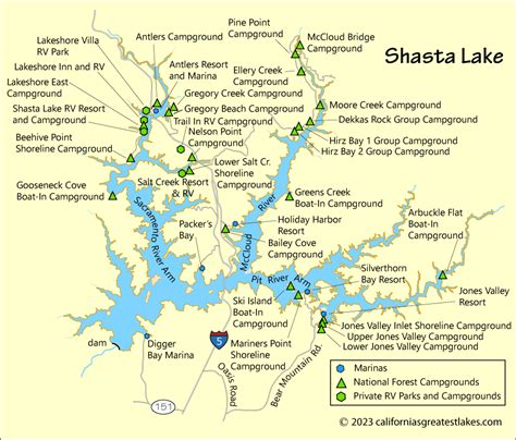 Shasta Lake Map