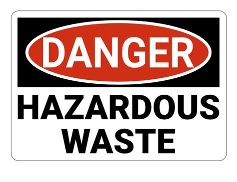 Printable Hazardous Waste Danger Sign