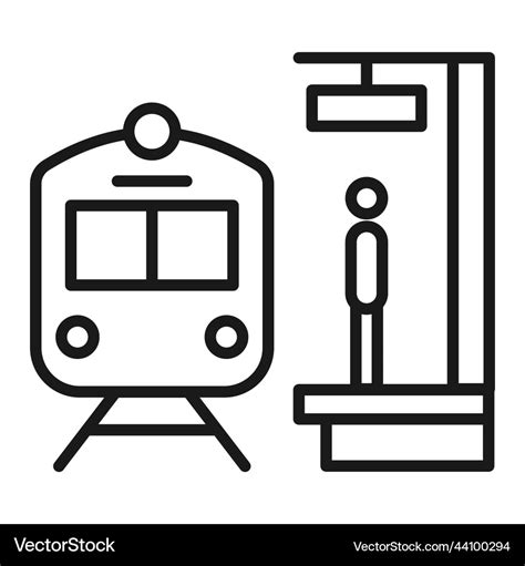 Train station platform line icon railway or Vector Image