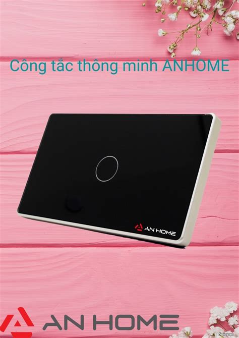 Công tắc thông minh kết nối WIFI 1 nút màu đen hình chữ nhật viền nhựa ...