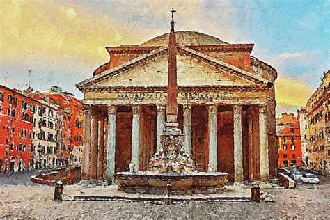 The Roman Pantheon - 08 Painting by AM FineArtPrints - Pixels