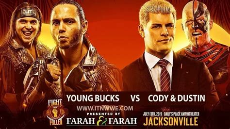 Cody & Dustin Rhodes to Face Young Bucks at Fight For the Fallen - ITN WWE